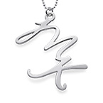 ２文字シルバーイニシャルネックレス