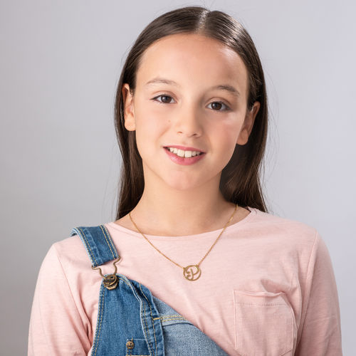 18k　ゴールドメッキカットイニシャルネックレス - 1