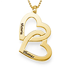 18k ゴールドメッキ ハート in ハートネックレス