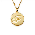 18kゴールドメッキイニシャル刻印ペンダントネックレス