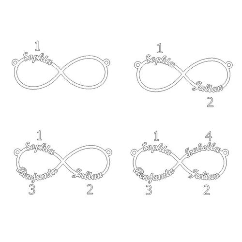 インフィニティ４つのネームネックレス - 3