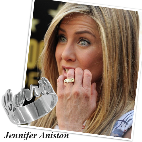 パーソナライズされたシルバーカットアウトリング - 2