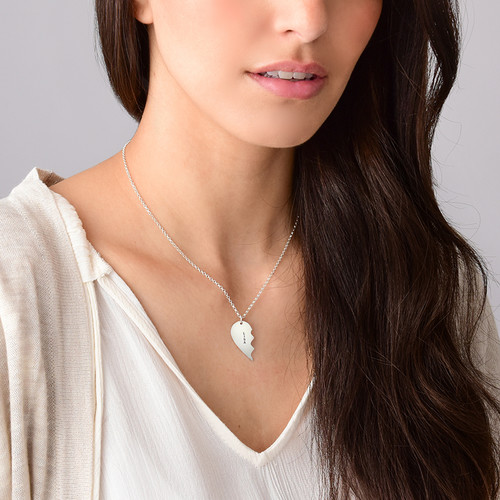 スターリングシルバー ペアハート型ネックレス - 2