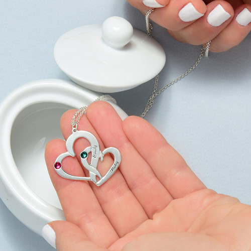 刻印２つのハートのネックレス - 5