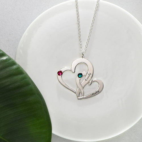 刻印２つのハートのネックレス - 6