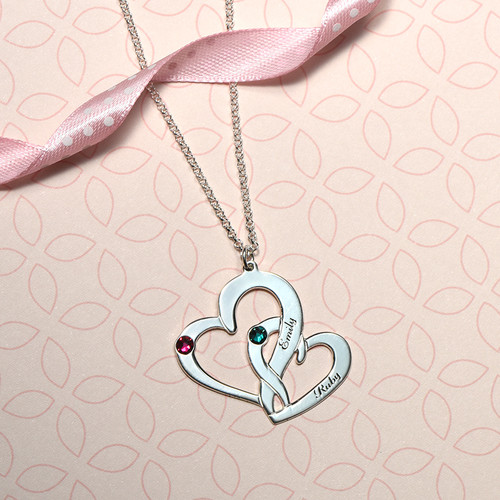 刻印２つのハートのネックレス - 8