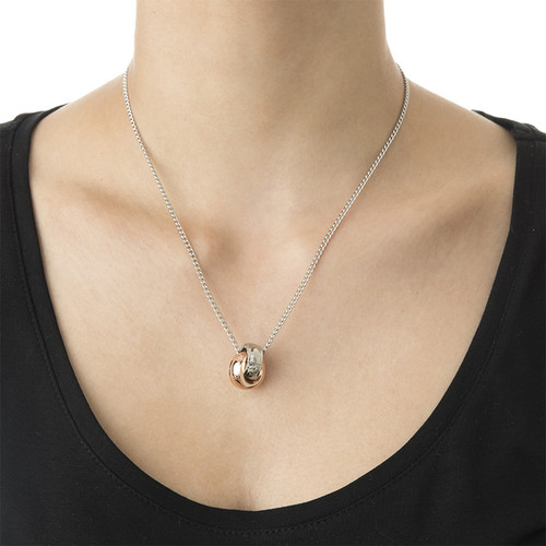 カップルのためのインターロッキングリングネックレスセット - 1