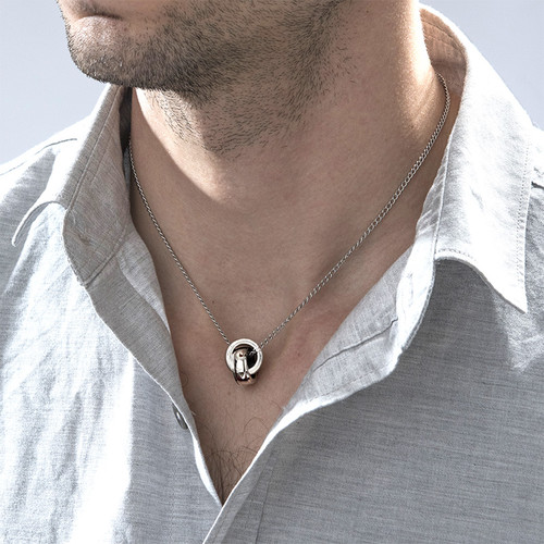 カップルのためのインターロッキングリングネックレスセット - 2