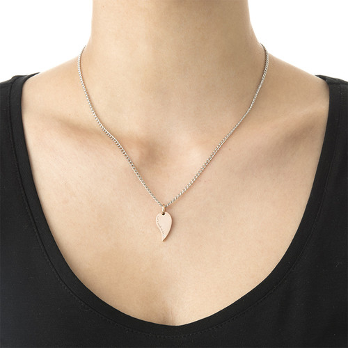 カップルのためのハートネックレス2ピースセット - 2