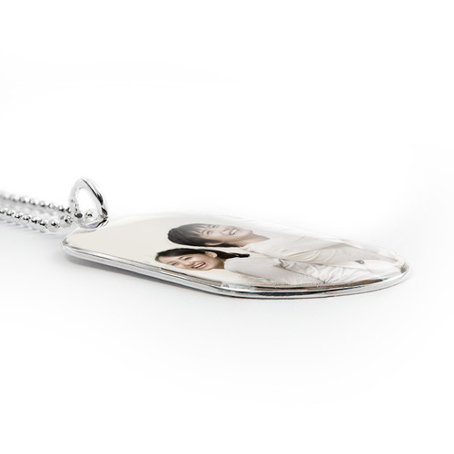 スターリングシルバーのドッグタグ写真ネックレス - 2