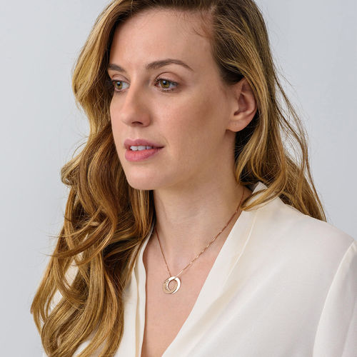 ロシアン２リングネックレス-ピンクゴールドメッキ - 4