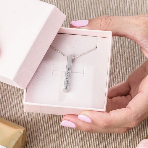 3D 刻印バーネックレス-シルバー - 5