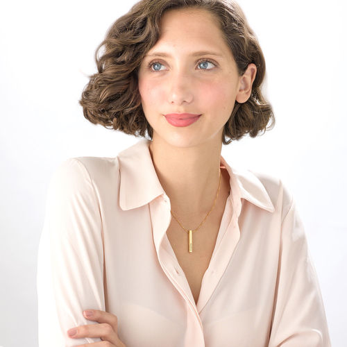 3D 刻印バーネックレス-ゴールドメッキ - 3