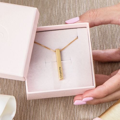 3D 刻印バーネックレス-ゴールドメッキ - 5