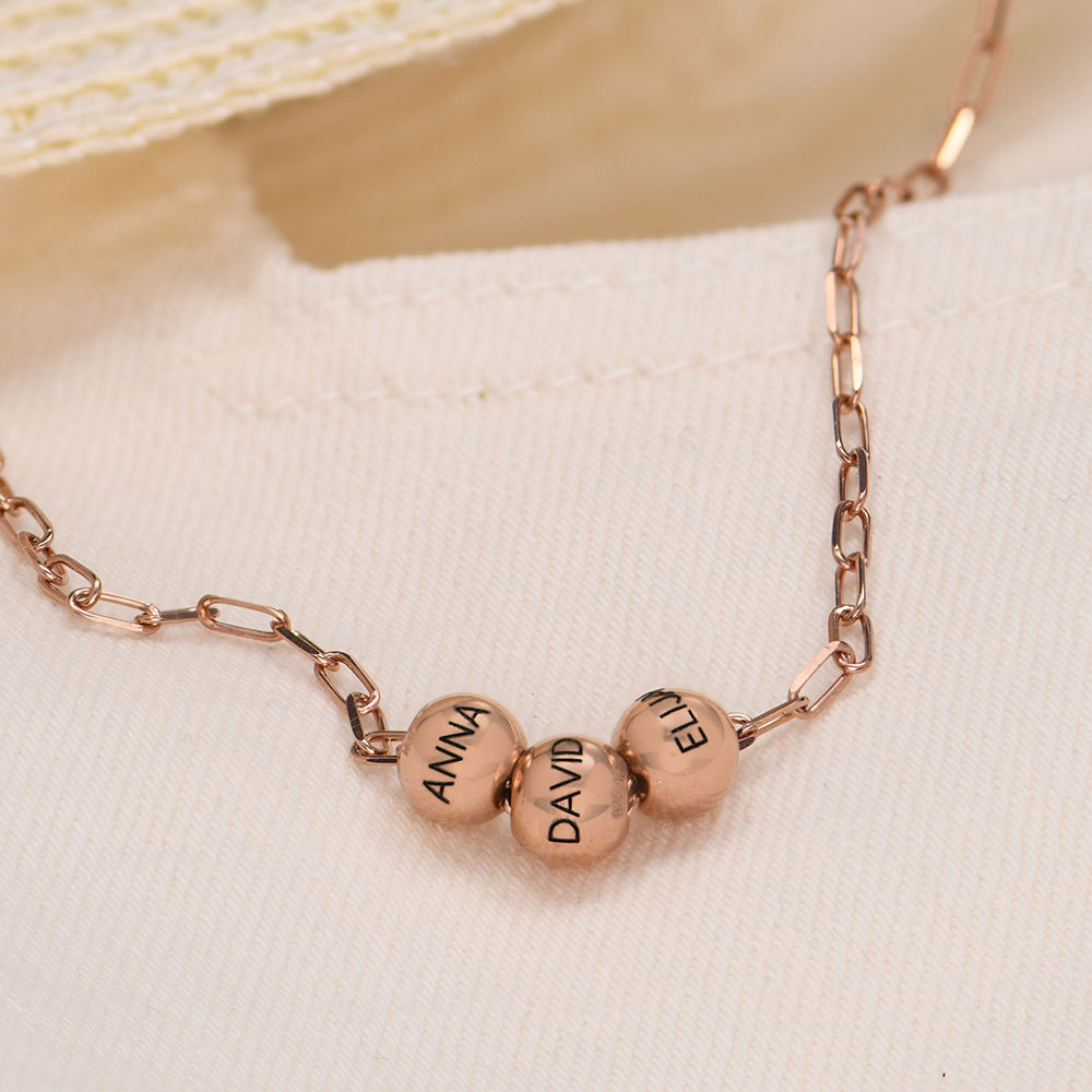 18Kローズゴールドメッキのバランスネックレス - 1