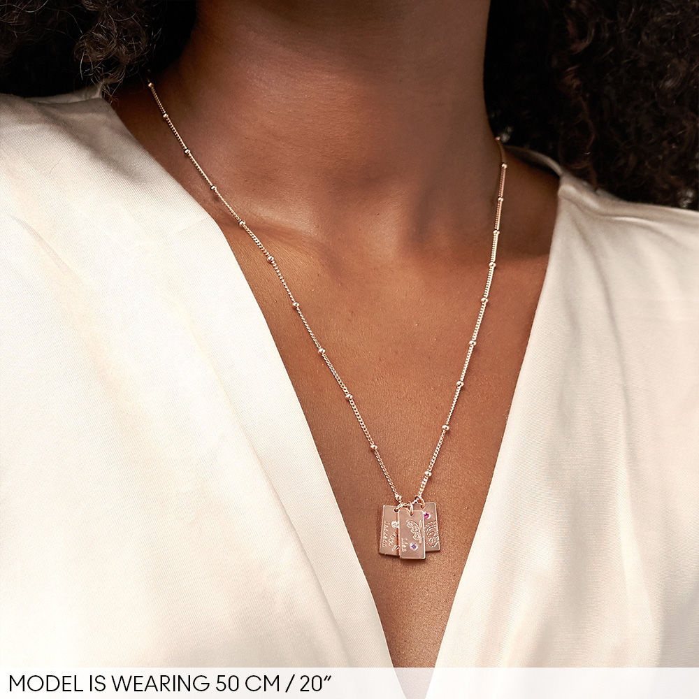 ブロッサム バースフラワー & ストーン ネックレス （18K ローズゴールドメッキ） - 2