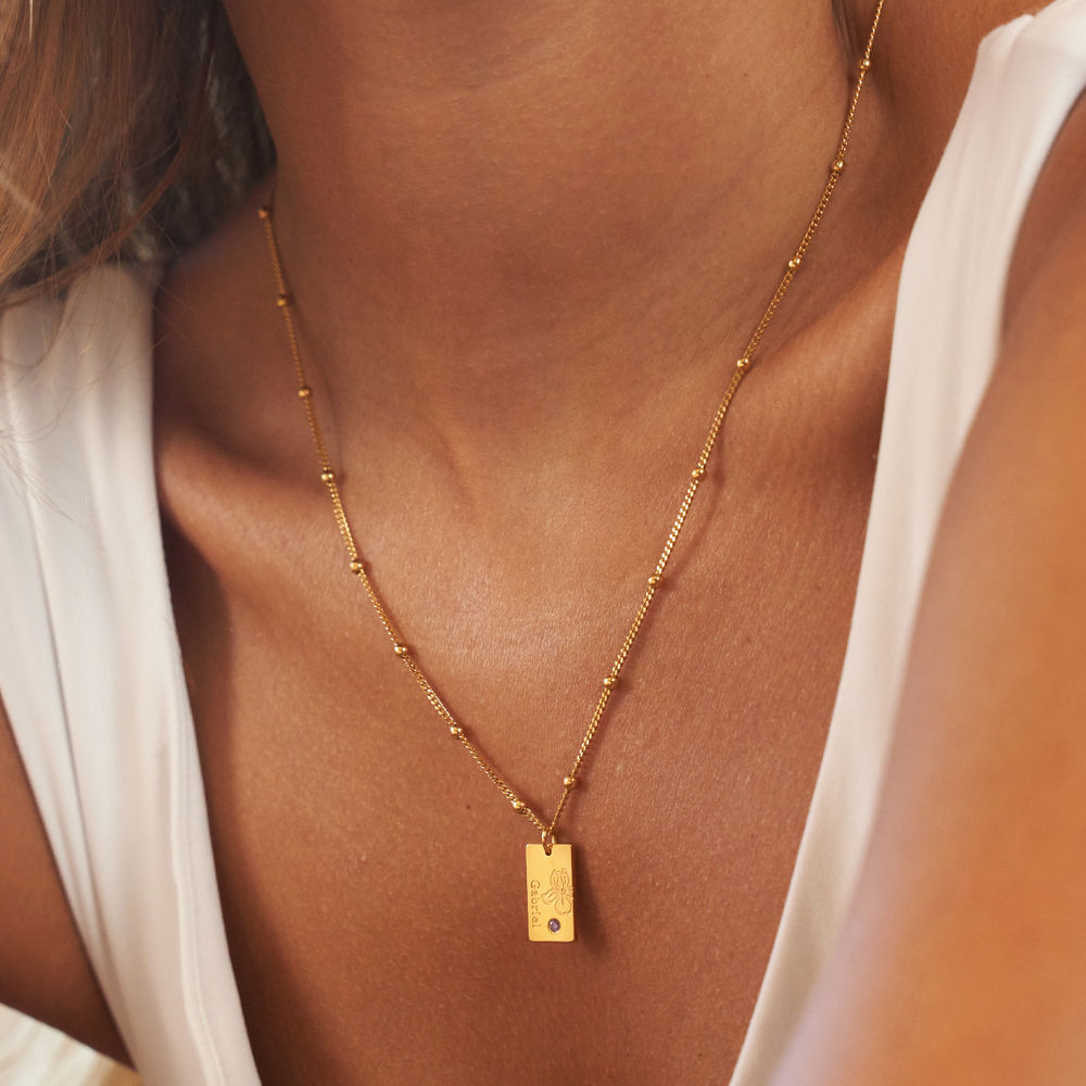 ブロッサム バースフラワー＆ストーン ネックレス （18K ゴールド ヴェルメイユ） - 3