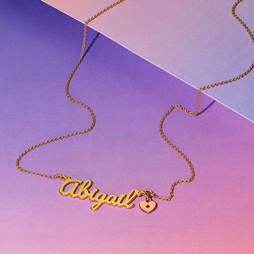 スイートハート ネーム ネックレス 18K ゴールド ヴェルメイユ - 1