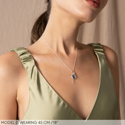 スターリングシルバーの半貴石を使用した象徴的なネームネックレス - 2