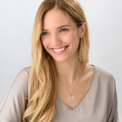 ママのためのパーソナライズジュエリーディスクネックレス-ピンクゴールドメッキ - 3