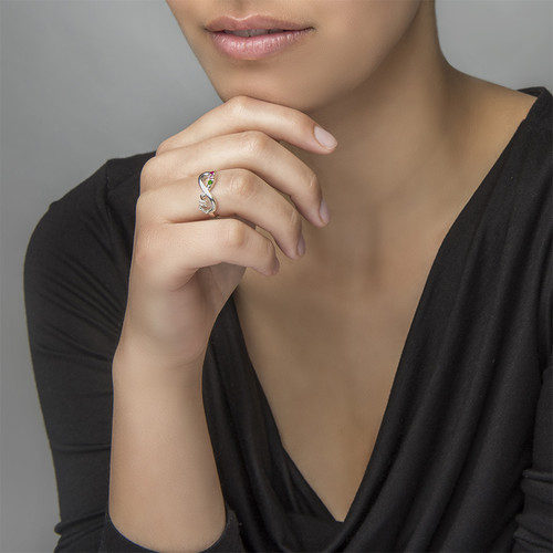 内側の刻印つきインフィニティママリング - 2