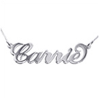 １４k ”キャリー”スタイル ホワイトゴールドネームネックレス