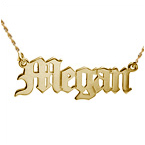 オールドイングリッシュ風 １４kゴールドネームネックレス