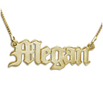 オールドイングリッシュ風 ダブル１４kゴールドネームネックレス