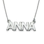 大文字シルバーネームネックレス