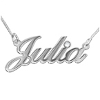 １４k ホワイトゴールド&ダイアモンドネームネックレス