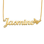 ゴールドメッキ蝶のネームネックレス