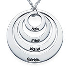 刻印つき４つのオープンサークルのネックレス