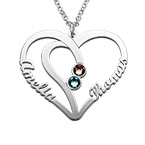 シルバーカップルの誕生石ネックレス - 真にあなたのコレクション