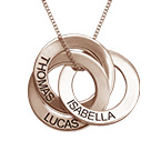 刻印つきロシアンリングネックレス-ピンクゴールドメッキ