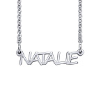 大文字シルバーネームネックレス