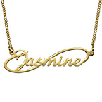 インフィニティスタイルネームネックレス - ゴールドメッキ