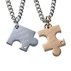 2人のためのパズルピースネックレスセット