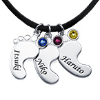 パパのための赤ちゃんの足ネックレス