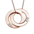 ロシアン２リングネックレス-ピンクゴールドメッキ