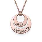 ママのためのパーソナライズジュエリーディスクネックレス-ピンクゴールドメッキ