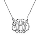 スターリングシルバーの小さなセレブモノグラムネックレス