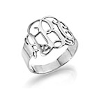 スターリングシルバーモノグラムリング