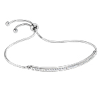 キュービックジルコニア付き調整可能なバーブレスレット