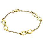 ゴールドメッキの複数インフィニティシルバーブレスレット