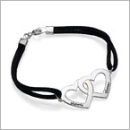 カップルハートチャームブレスレット