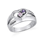 デュアル誕生石ハートリング