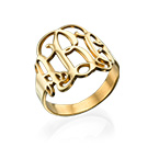 モノグラムリング - 18Kゴールドメッキ