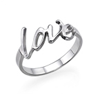 スターリングシルバーのパーソナライズラブリング