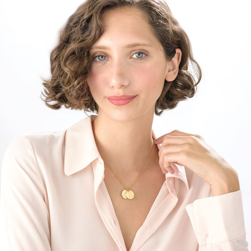 イニシャル付きゴールドメッキチャームネックレス - 2