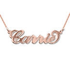 キャリーピンクゴールドネームネックレス
